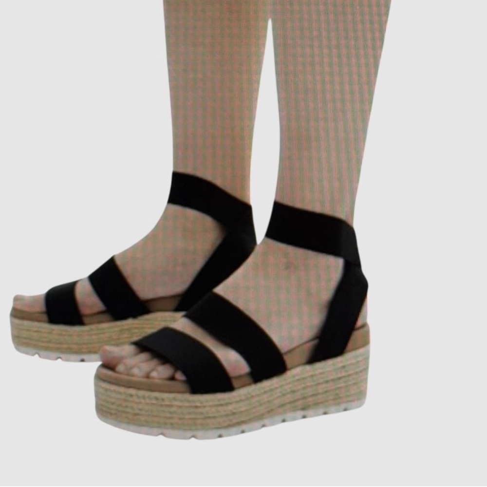 Esprit Allison Black Platform Espadrilles Size 6.5